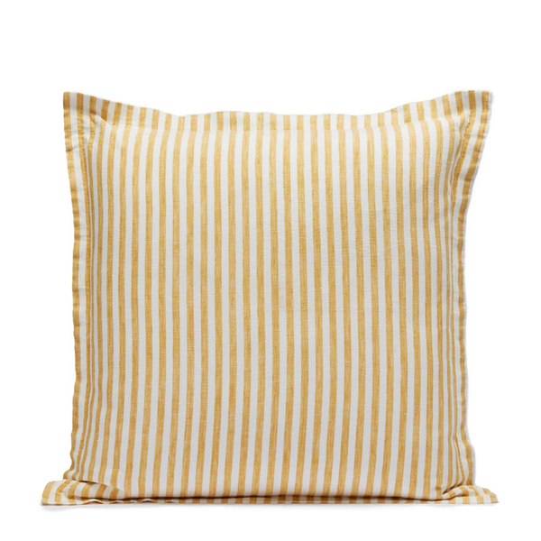 Linen Stripes Cushion Cover - Yellow