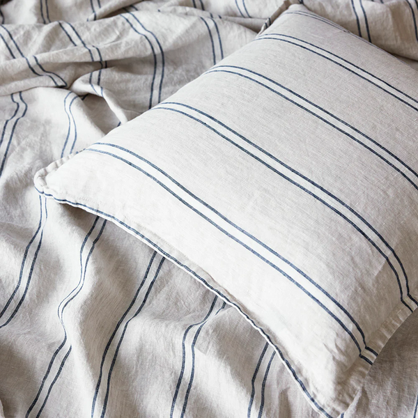 Pure Linen Cushion Cover - Eton Stripe