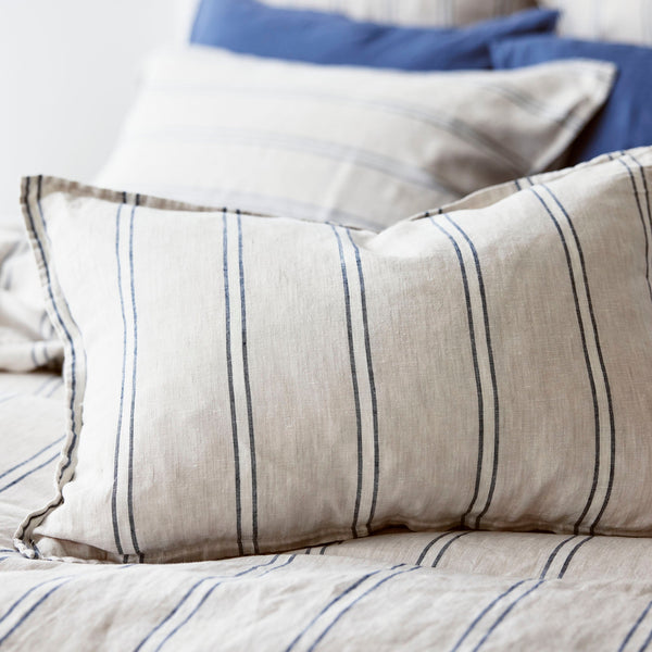 Pure Linen Cushion Cover - Eton Stripe