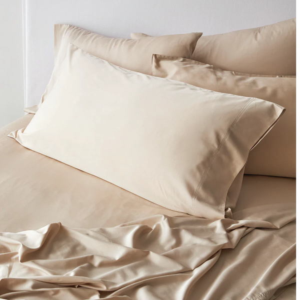 Bamboo Cotton Pillowcase Pair - Natural King