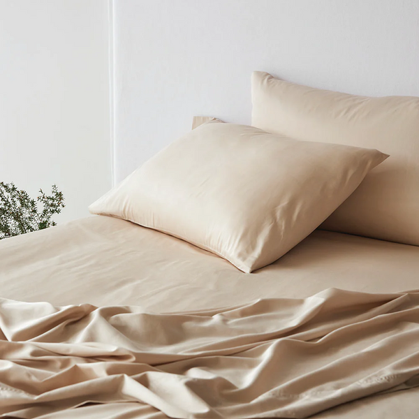 Bamboo Cotton Pillowcase Pair - Natural King