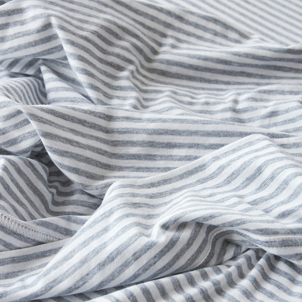 Cotton Jersey Fitted Sheet - Grey Stripe