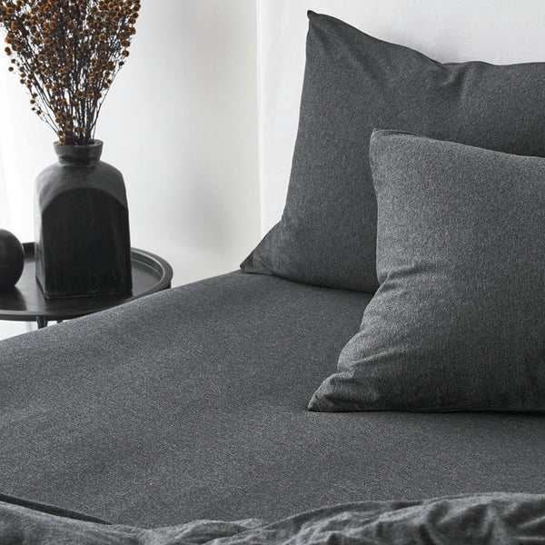 Cotton Jersey Fitted Sheet - Onyx