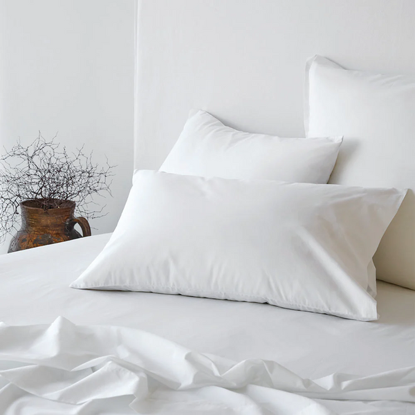 450TC Fresh Cotton Percale Standard Pillowcase Pair - White