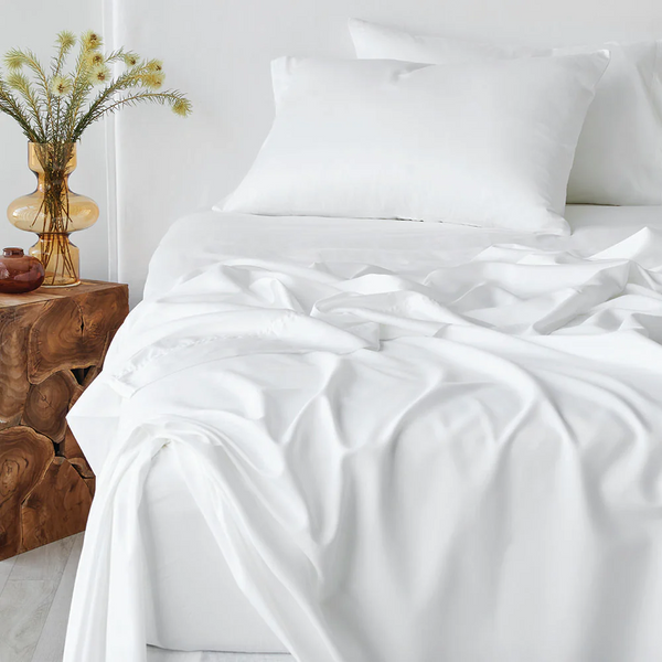 Bamboo Cotton Standard Pillowcase Pair - White